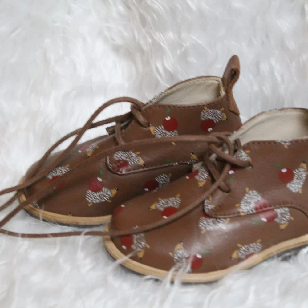 MANUELA De JUAN Handmade Leather baby ankle shoes sz EU 19 (US 3 1/2-4) NEW